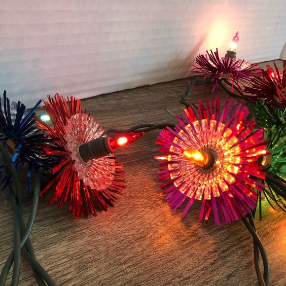 Vtg Multicolour Holiday String Lights with Reflectors - Picture 5 of 8